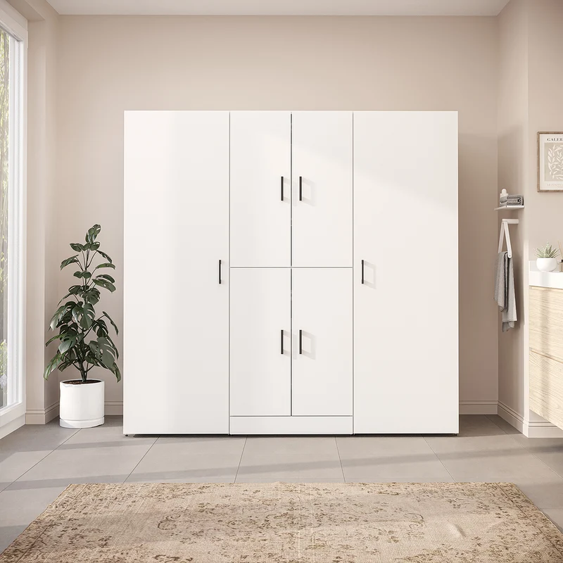 Roomart wasmachinekast DORA-I, 190 cm breed, voor wasmachine en droger met 2 hoge kasten, in 5 kleuren