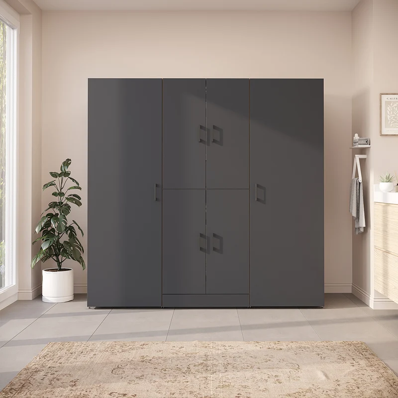 Roomart wasmachinekast DORA-I, 190 cm breed, voor wasmachine en droger met 2 hoge kasten, in 5 kleuren