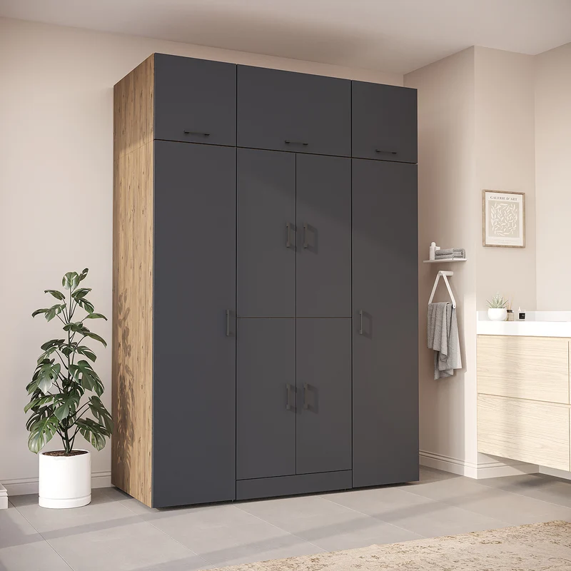 Roomart wasmachinekast DORA-I, 160 cm breed, voor wasmachine en droger met 2 hoge kasten, in 5 kleuren