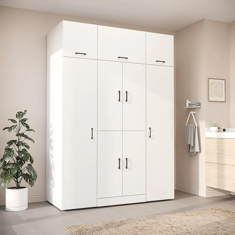 Roomart wasmachinekast DORA-I, 160 cm breed, voor wasmachine en droger met 2 hoge kasten, in 5 kleuren