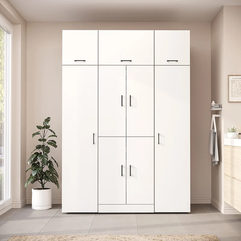 Roomart wasmachinekast DORA-I, 160 cm breed, voor wasmachine en droger met 2 hoge kasten, in 5 kleuren