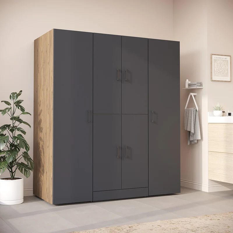 Roomart wasmachinekast DORA-I, 160 cm breed, voor wasmachine en droger met 2 hoge kasten, in 5 kleuren