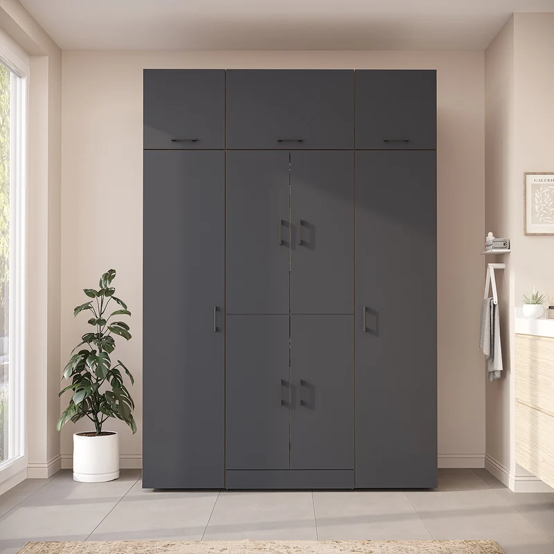 Roomart wasmachinekast DORA-I, 160 cm breed, voor wasmachine en droger met 2 hoge kasten, in 5 kleuren