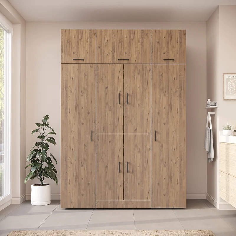 Roomart wasmachinekast DORA-I, 160 cm breed, voor wasmachine en droger met 2 hoge kasten, in 5 kleuren