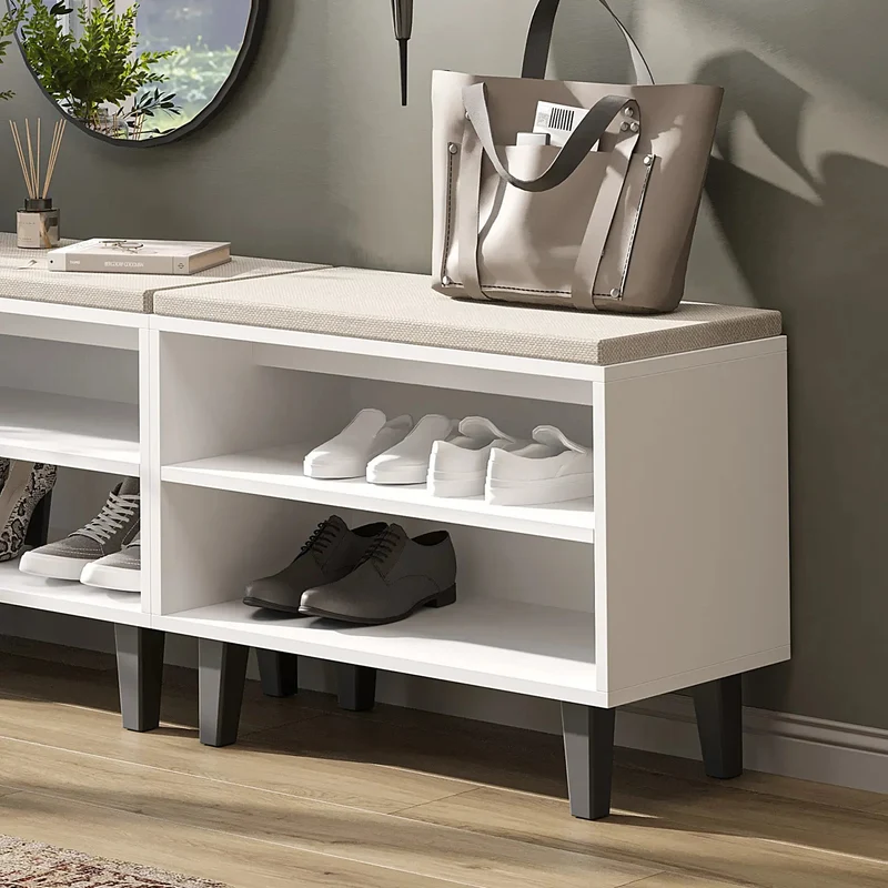 Roomart Sitzbank NORD mit 2 offenen Schuhfächern und Sitzkissen, 73,6 cm, in 2 Farben