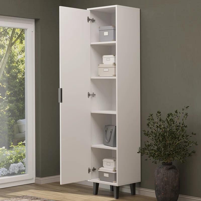 Roomart Hochschrank NORD, 199 cm, mit Tür und 5 Fächern, in 2 Farben