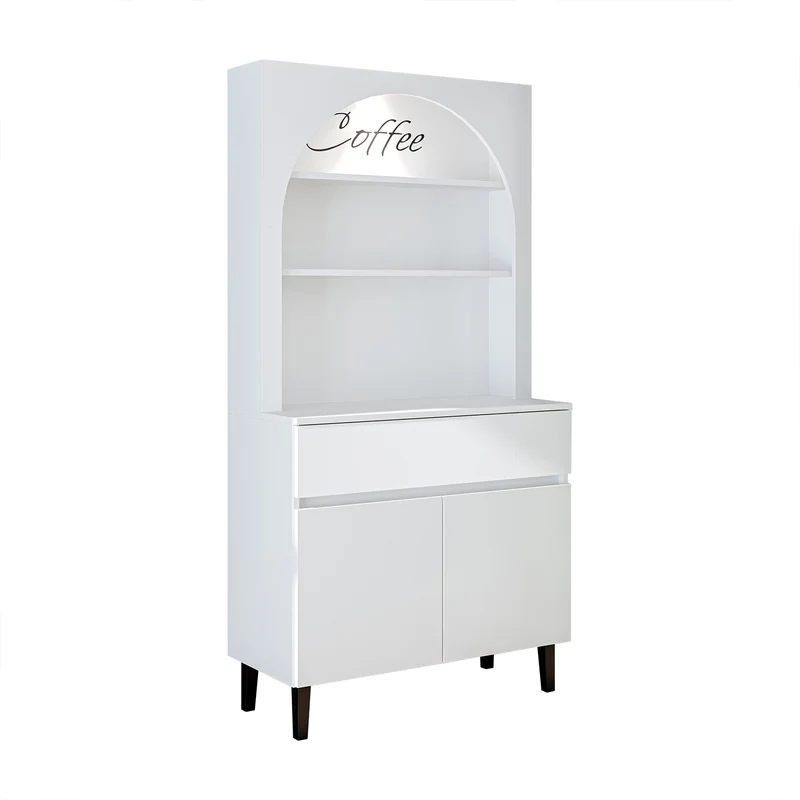 Roomart Küchenschrank VENEDIK, 90 cm, Kaffeebar mit LED und Schublade, in 4 Farben