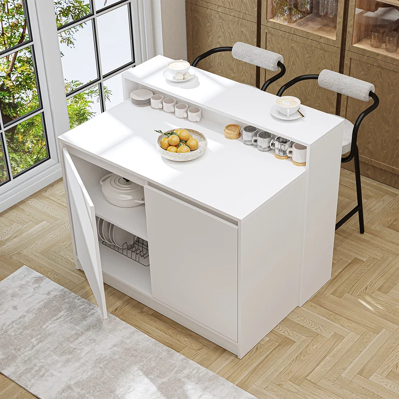 Roomart Kücheninsel CORTADO, 120 cm, moderner Bartisch mit Stauraum, in 4 Farben