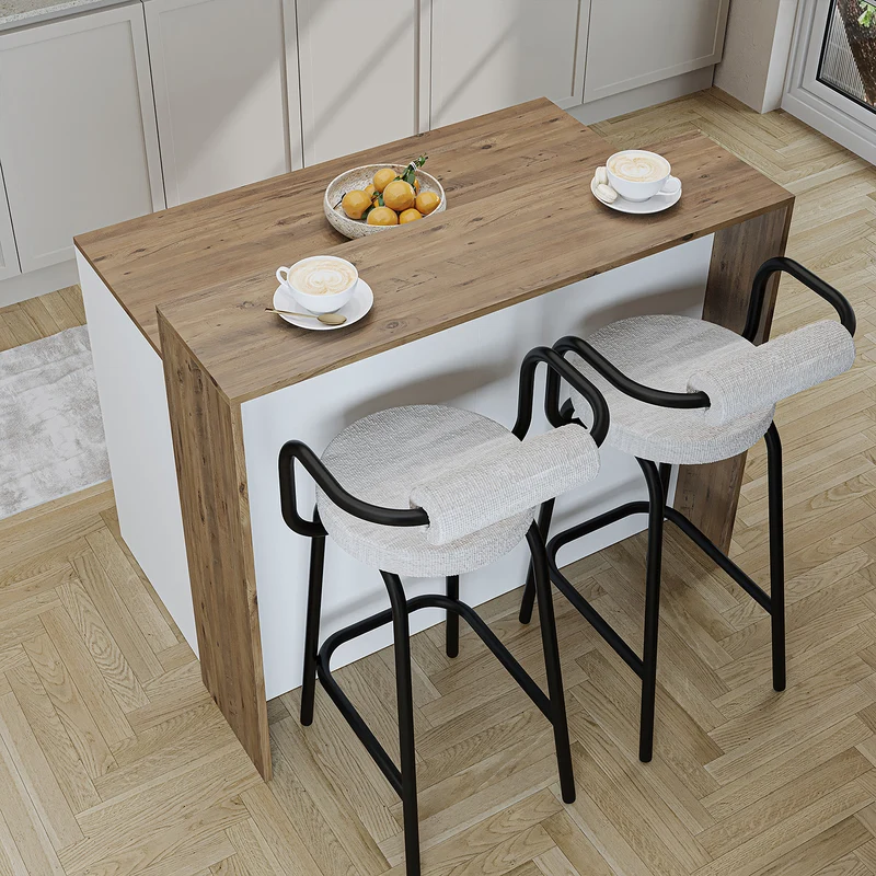 Roomart Kücheninsel CORTADO, 120 cm, moderner Bartisch mit Stauraum, in 4 Farben