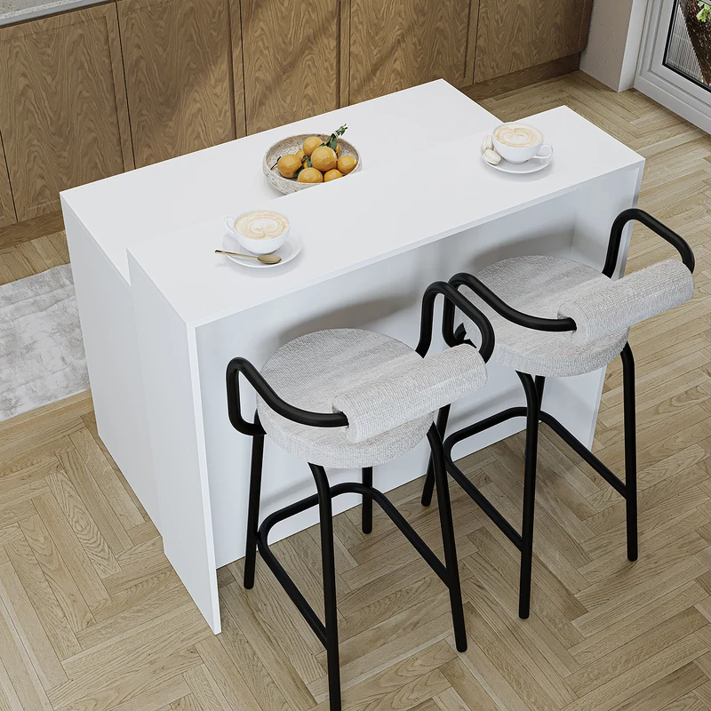 Roomart Kücheninsel CORTADO, 120 cm, moderner Bartisch mit Stauraum, in 4 Farben