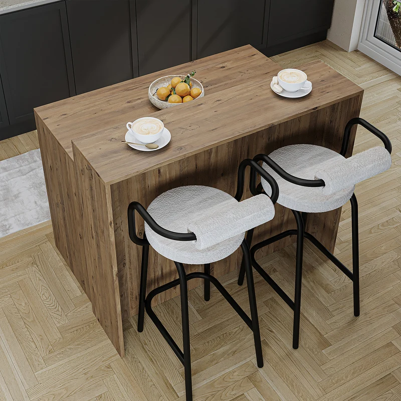Roomart Kücheninsel CORTADO, 120 cm, moderner Bartisch mit Stauraum, in 4 Farben