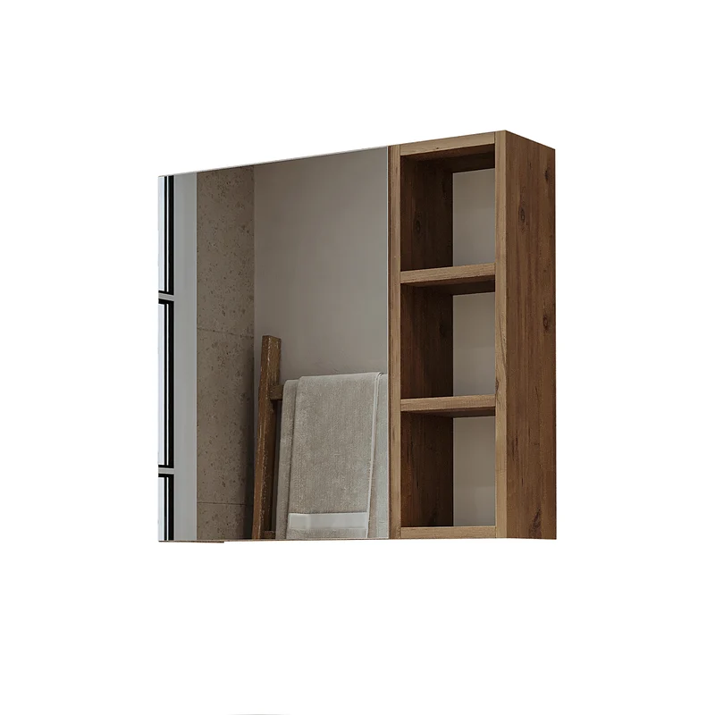Roomart 4-delige badkamermeubelset LOTUS, 65 cm, met ronde opzetwastafel en hoge kast, in 3 kleuren