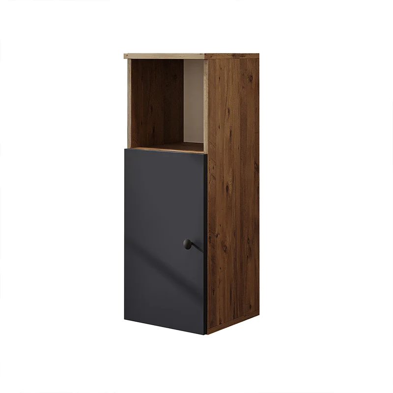 Roomart 4-delige badkamermeubelset LOTUS, 65 cm, met ronde opzetwastafel en hoge kast, in 3 kleuren