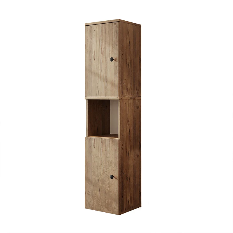 Roomart badkamermeubelset LOTUS 95 cm – 4-delig badkamermeubel met keramische wastafel, spiegelkast & kolomkast – Modern design