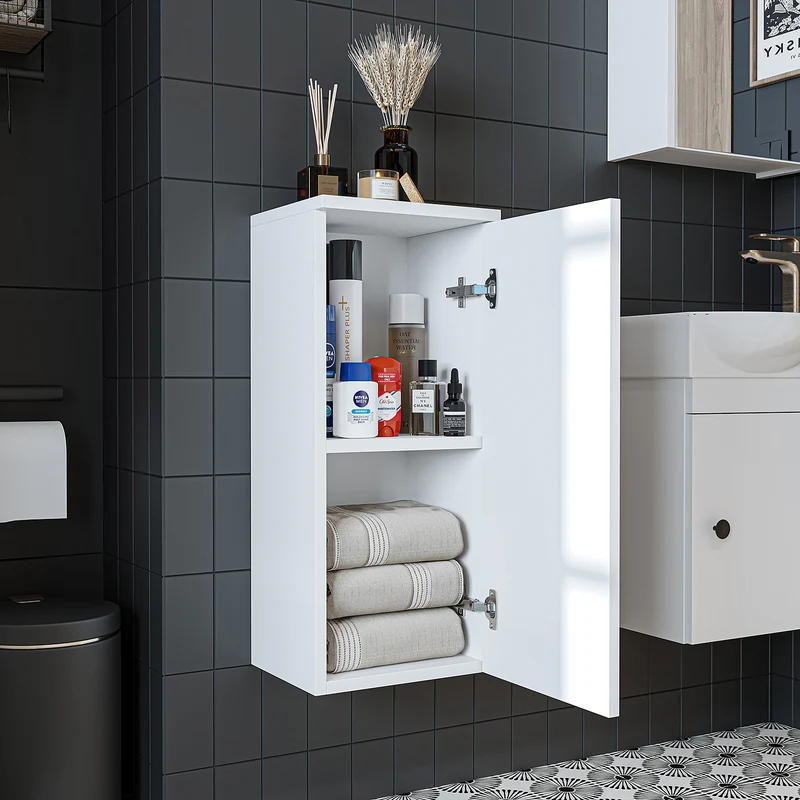 Roomart Badmöbel-Set PUNTO, 46 cm, schmales Gäste-WC-Set mit Spiegelschrank, in 4 Farben