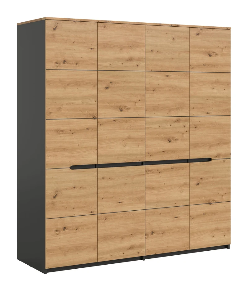 Homes & Jones Kleiderschrank 180 cm breit, Schlafzimmerschrank 4-türig