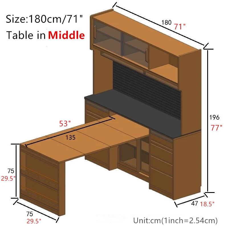 Sideboardschrank mit ausziehbarem Tisch