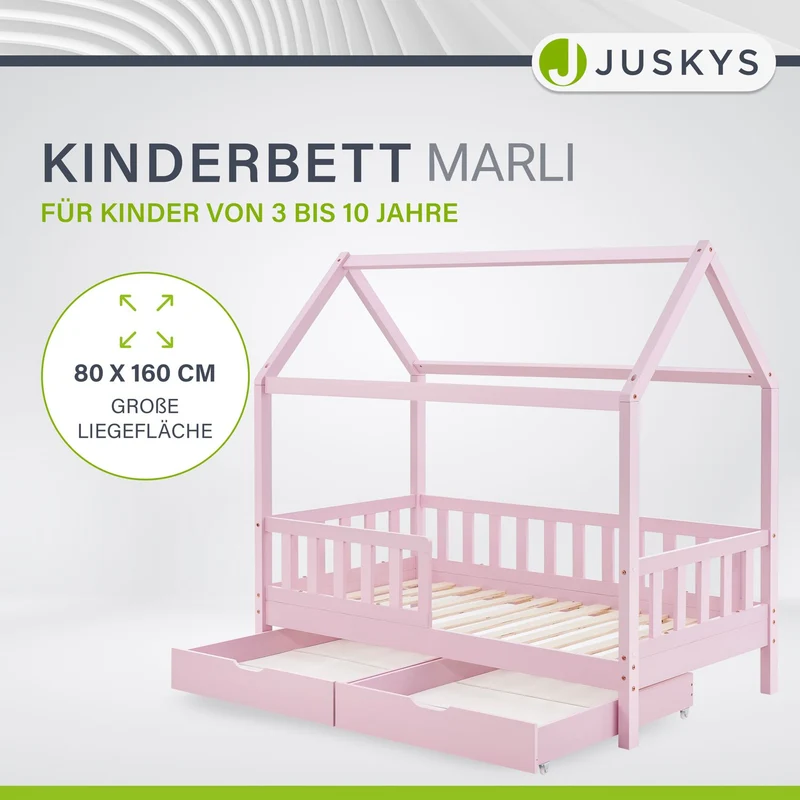 Kinderbett Marli 80 x 160 cm mit Bettkasten