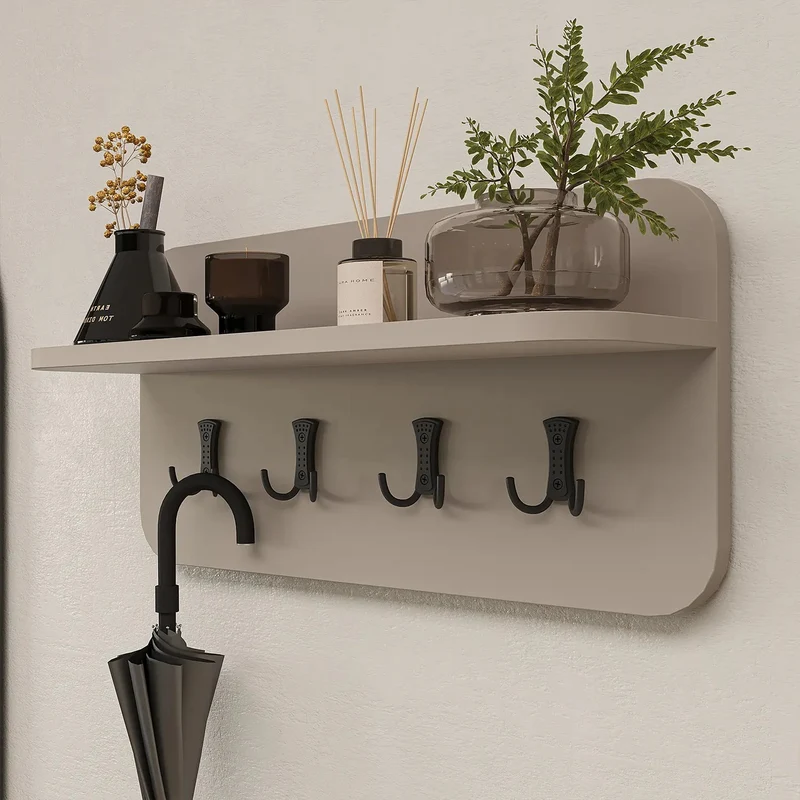 Roomart 4-delige garderobenset LENA, met schoenenkast, zitbank, wandgarderobe en ronde spiegel, in 2 kleuren