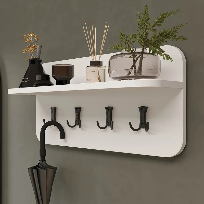 Roomart 3-teiliges Garderobenset LENA, mit Sitzbank 120 cm, Wandgarderobe und Bogenspiegel, in 2 Farben