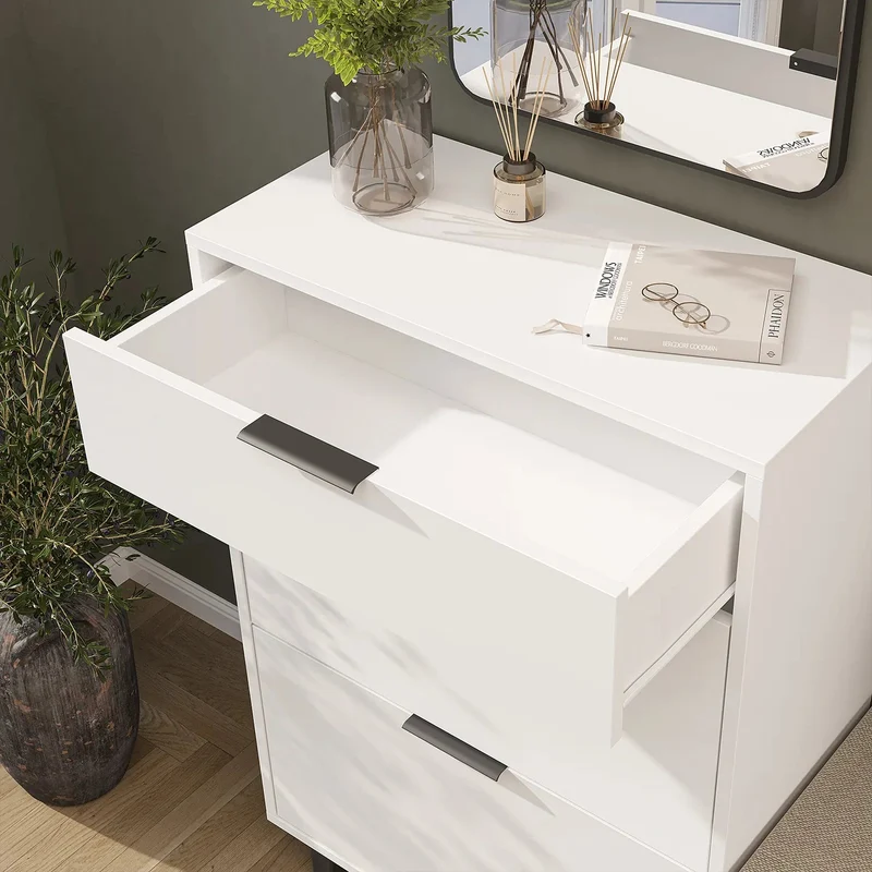 Roomart 4-teiliges Garderobenset NORD, mit Schuhschrank, Sitzbank mit Schuhklappe, Wandgarderobe und Spiegel, in 2 Farben