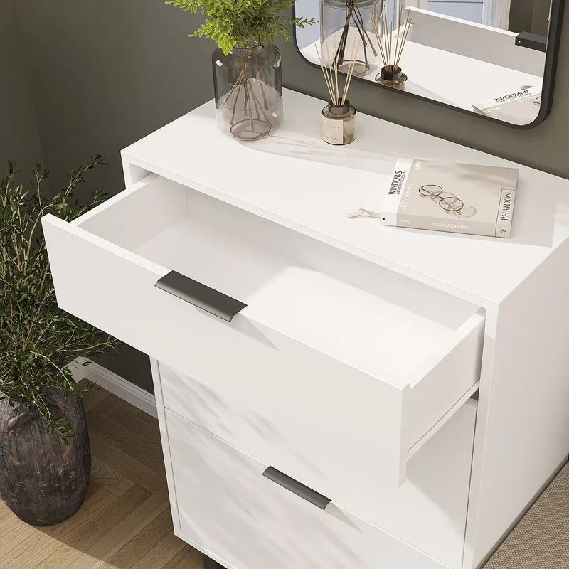 Roomart 4-delige garderobeset NORD, met schoenenkast, zitbank, garderobepaneel 130 cm en spiegel, in 2 kleuren