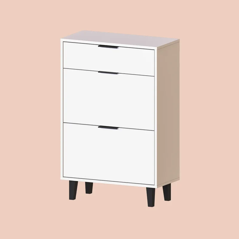 Roomart schoenenkast NORD, 112 cm, met 2 kantelvakken en lade, in 2 kleuren