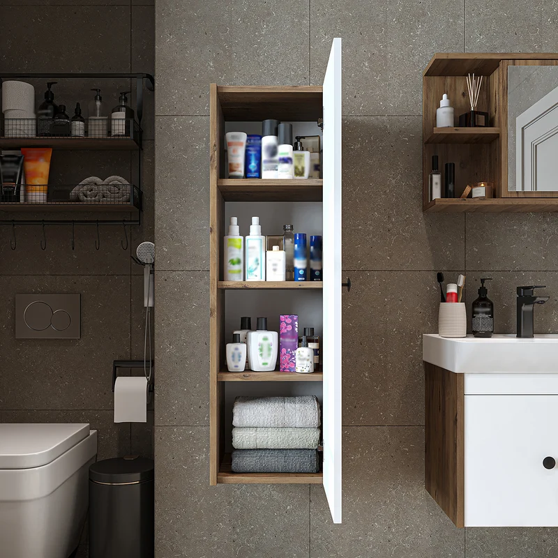 Roomart 4-delige badkamermeubelset ADA, 60 cm, met wastafel en kolomkast, in 5 kleuren