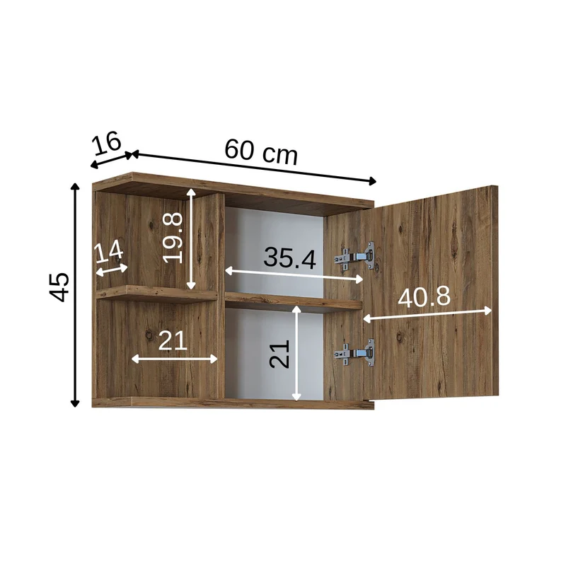 Roomart 4-delige badkamermeubelset ADA, 60 cm, met wastafel en kolomkast, in 5 kleuren