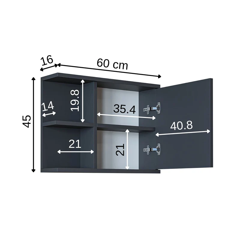 Roomart 4-delige badkamermeubelset ADA, 60 cm, met wastafel en kolomkast, in 5 kleuren