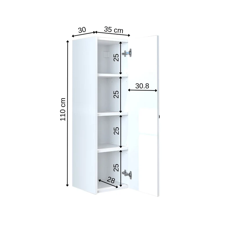 Roomart 4-delige badkamermeubelset ADA, 60 cm, met wastafel en kolomkast, in 5 kleuren