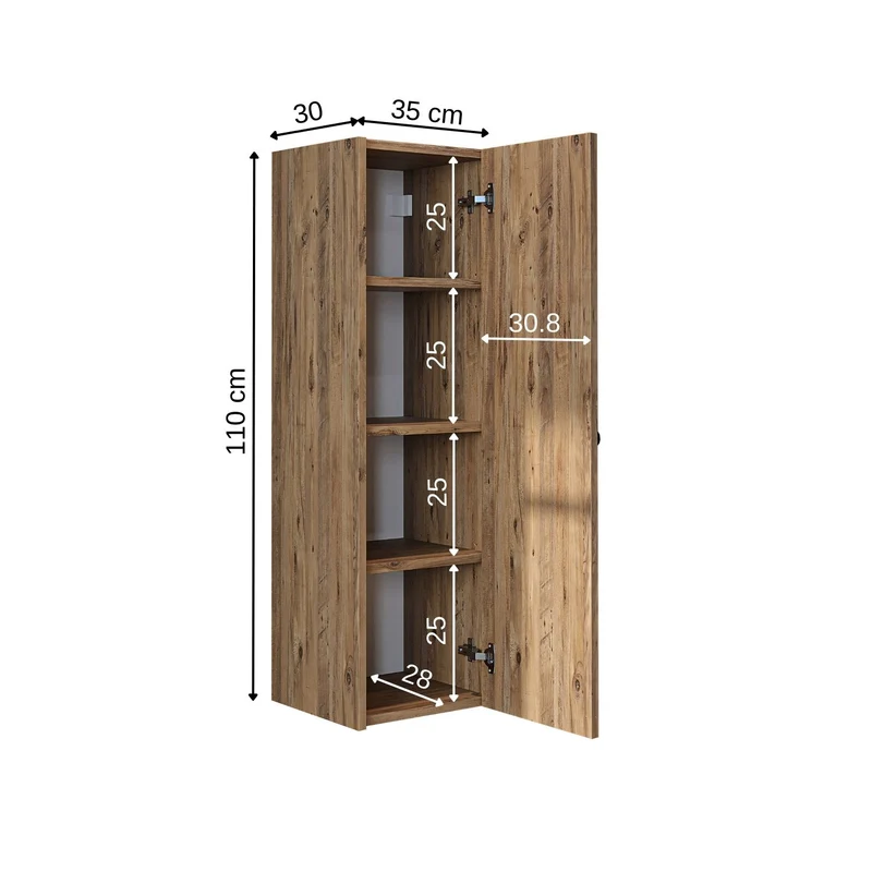 Roomart 4-delige badkamermeubelset ADA, 60 cm, met wastafel en kolomkast, in 5 kleuren