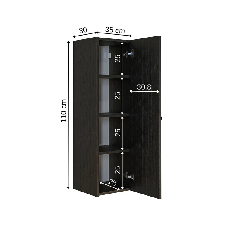 Roomart 4-delige badkamermeubelset ADA, 60 cm, met wastafel en kolomkast, in 5 kleuren