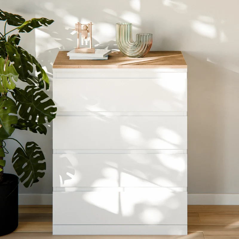 Holzplatte für IKEA Malm Kommode, Eiche, 80,4 x 48,2cm