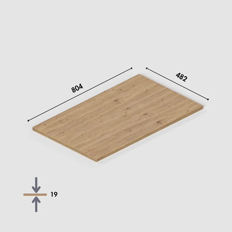 Holzplatte für IKEA Malm Kommode, Eiche, 80,4 x 48,2cm