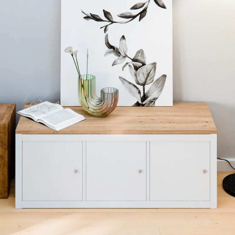 Holzplatte für IKEA Kallax Regal 1er, 2er, 3er oder 4er - Eiche Deckplatte