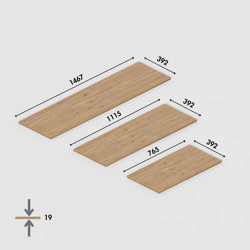 Holzplatte für IKEA Kallax Regal 1er, 2er, 3er oder 4er - Eiche Deckplatte