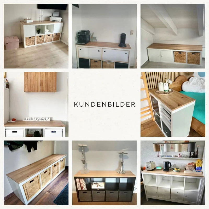 Holzplatte für IKEA Kallax Regal 1er, 2er, 3er oder 4er - Eiche Deckplatte