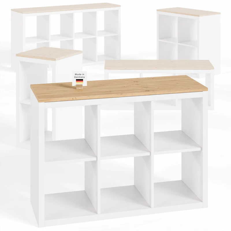 Holzplatte für IKEA Kallax Regal 1er, 2er, 3er oder 4er - Eiche Deckplatte