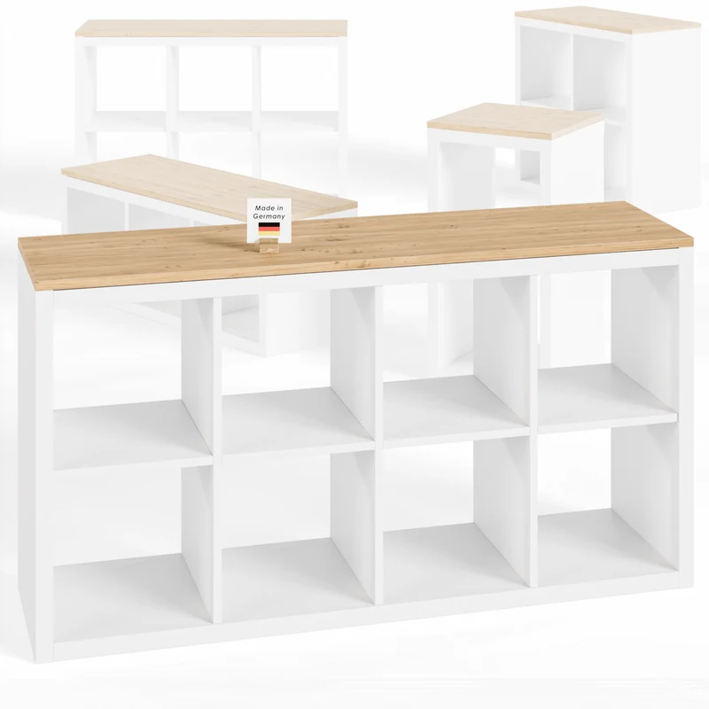 Holzplatte für IKEA Kallax Regal 1er, 2er, 3er oder 4er - Eiche Deckplatte