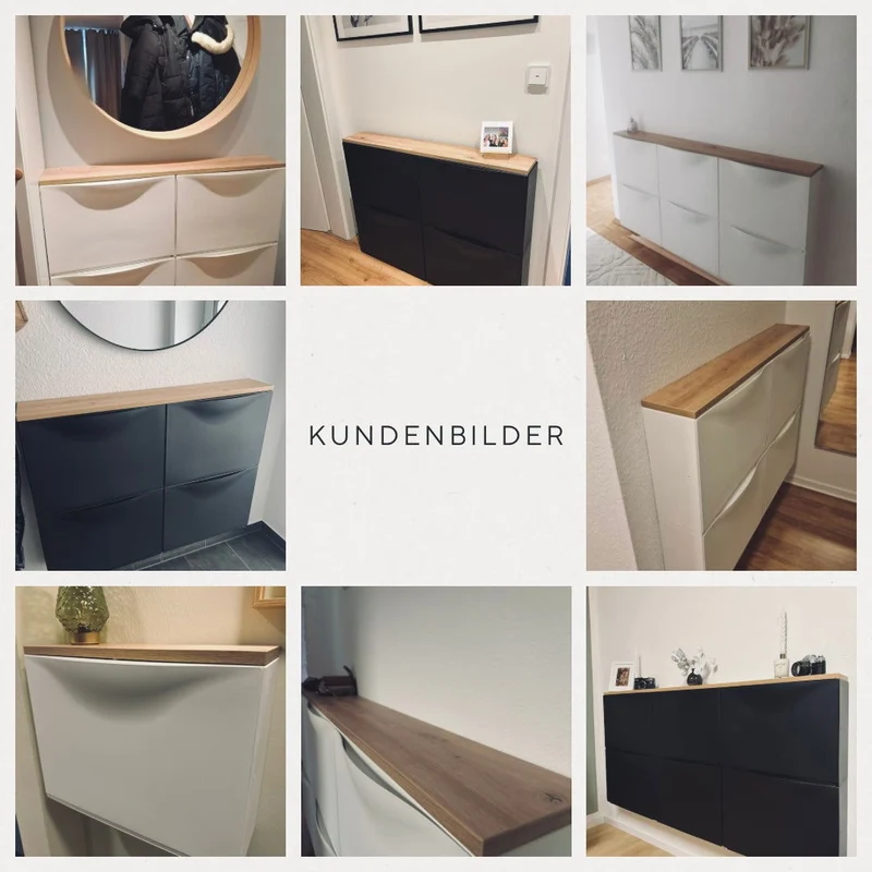 Holzplatte für IKEA Trones Schuhschrank, Eiche - 1er, 2er und 3er Trones Deckplatte