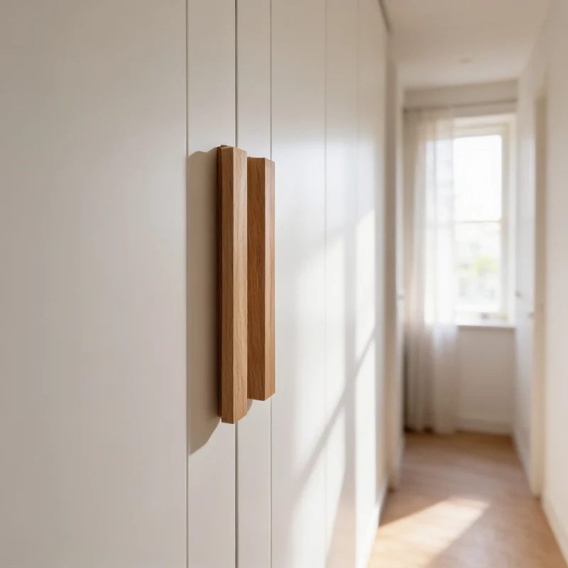 Griffe für PAX Türen, Holzgriffe aus Eiche für IKEA Kleiderschrank - Inkl. Schablone & Bohrer