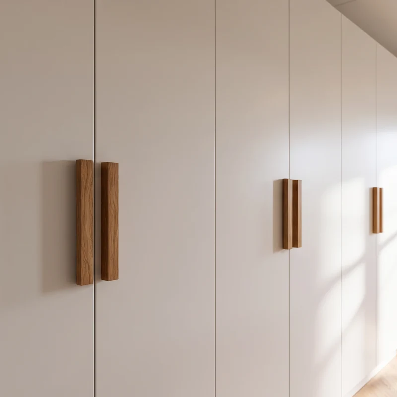 Griffe für PAX Türen, Holzgriffe aus Eiche für IKEA Kleiderschrank - Inkl. Schablone & Bohrer