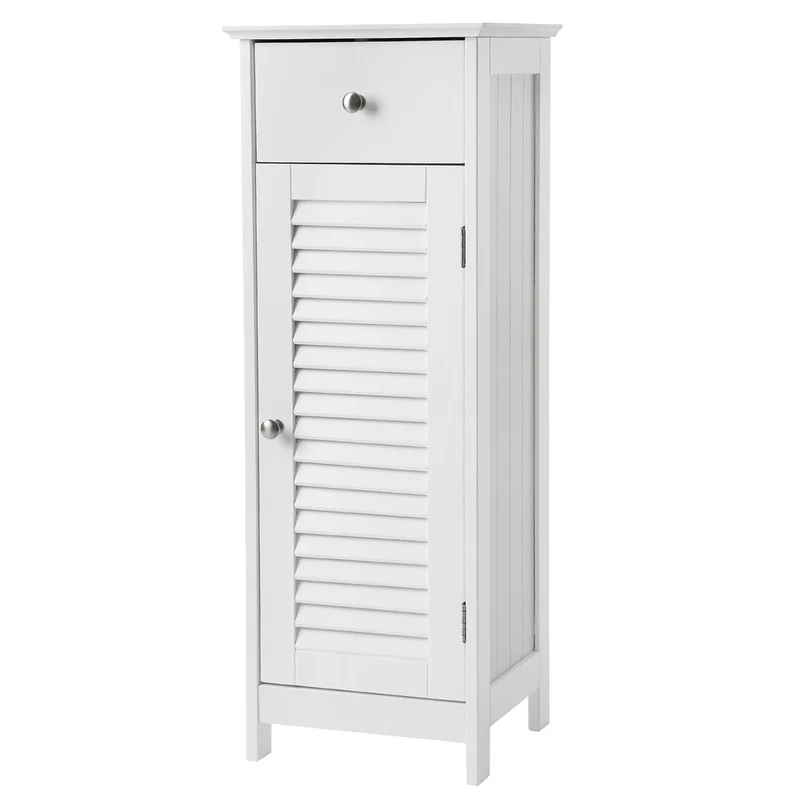 Schmaler Badschrank mit Lamellentür