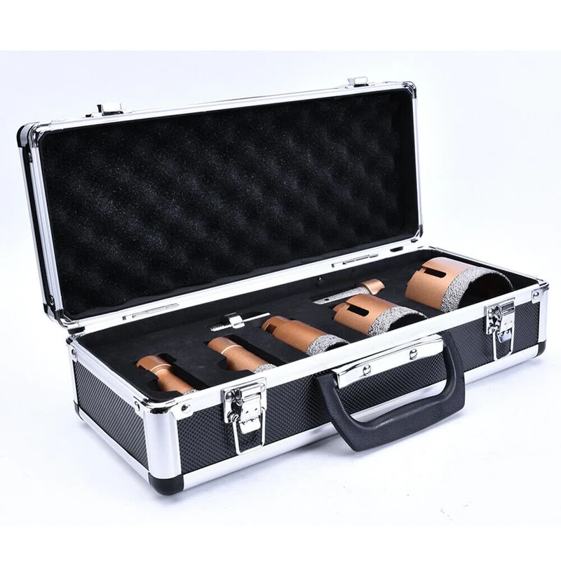 XIIW 8-tlg. Profi Diamantbohrkronen Set M14 | 20-68mm Fliesenbohrer, Fingerfräser & 125mm Trennscheibe | Vakuumgelötet für Feinsteinzeug & Granit