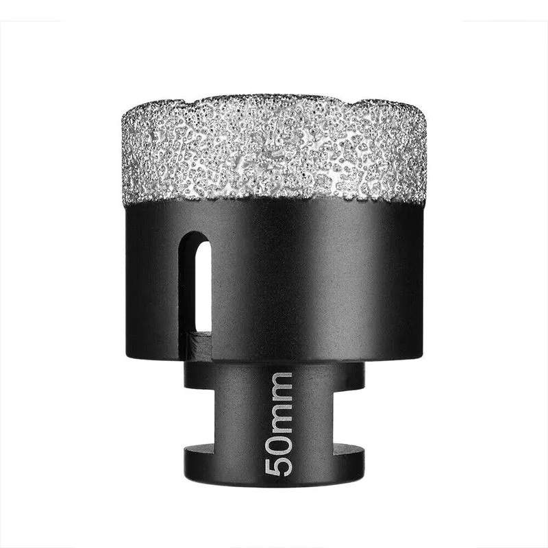 XIIW 6-tlg. Diamantbohrkronen Set M14 mit Fingerfräser | Profi Trockenbohrer 20-68mm für Feinsteinzeug & Granit | Vakuumhartgelötet
