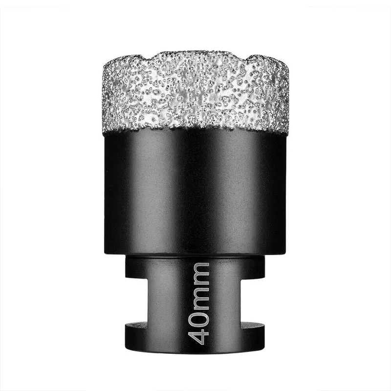 XIIW 6-tlg. Diamantbohrkronen Set M14 mit Fingerfräser | Profi Trockenbohrer 20-68mm für Feinsteinzeug & Granit | Vakuumhartgelötet