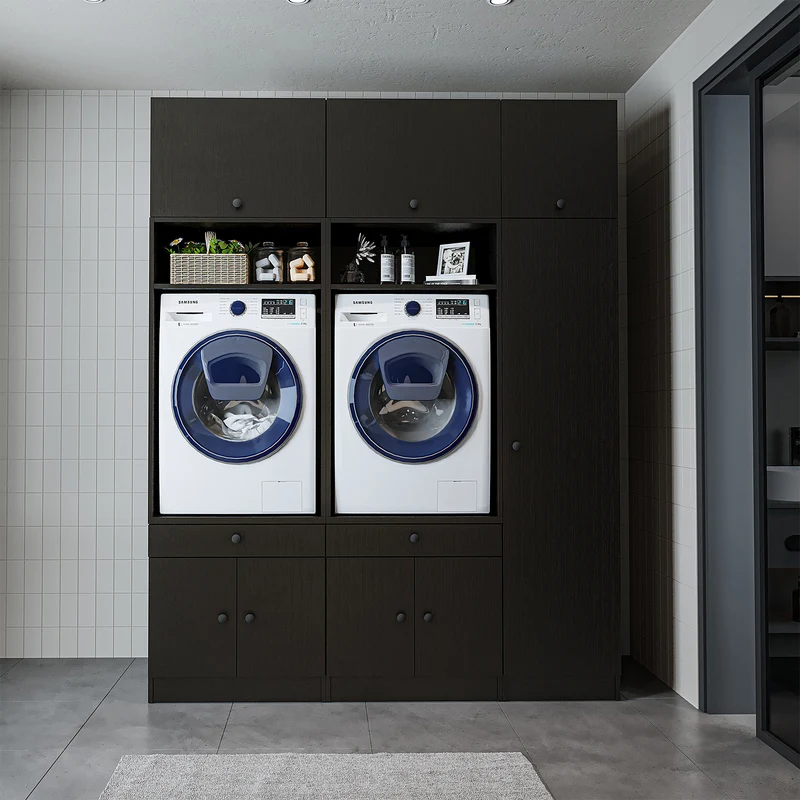 Roomart Waschmaschinenschrank SERIE 1, 179 cm, Schrankwand mit Ausziehbrettern und Hochschrank, in 3 Farben