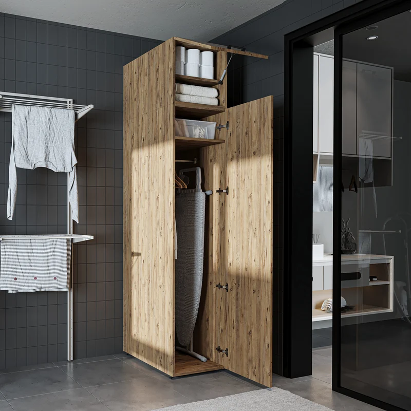 Roomart Hochschrank SERIE DORA, 45 cm, schmaler Mehrzweckschrank mit Regalböden, in 4 Farben