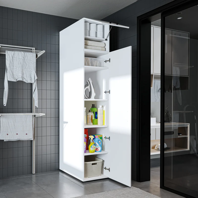 Roomart Hochschrank SERIE DORA, 45 cm, schmaler Mehrzweckschrank mit Regalböden, in 4 Farben